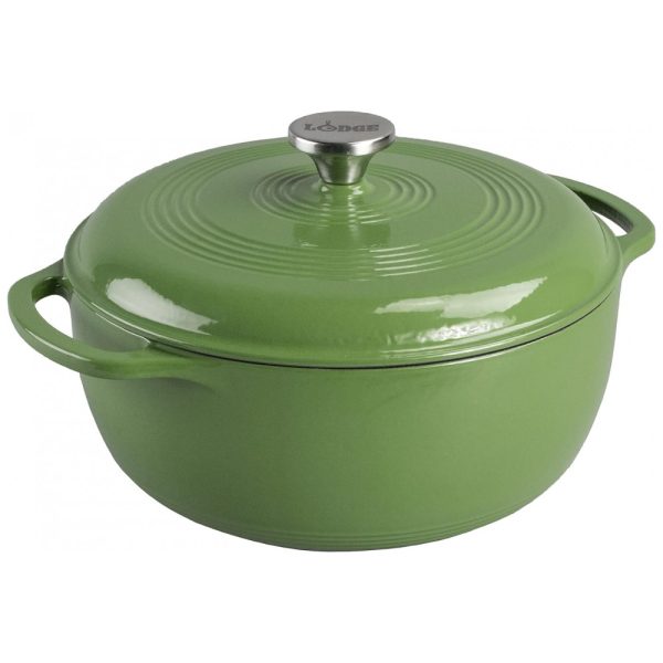 ectqy8k33l690b_0 jpg - Panela de Ferro Fundido 6 Litros Forno Holandês Esmaltado e Antiaderente, LODGE EC6D002A, Verde