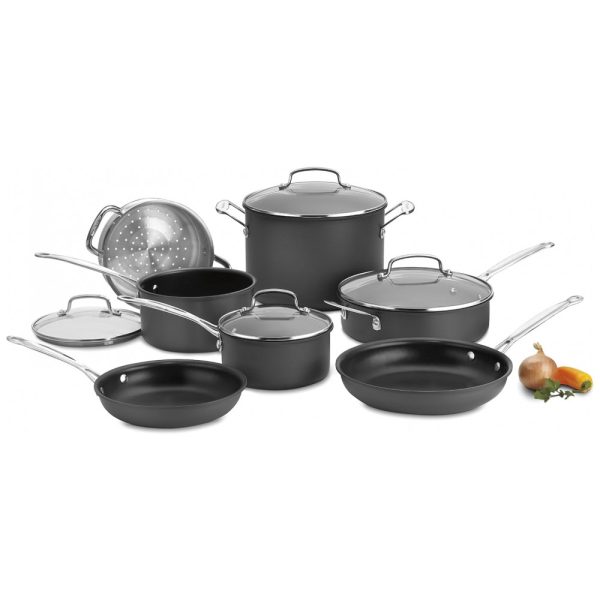 ectqyat50h500b_0 jpg - Conjunto de Panelas e Frigideiras Antiaderentes, Peças, CUISINART 66 11, Preto