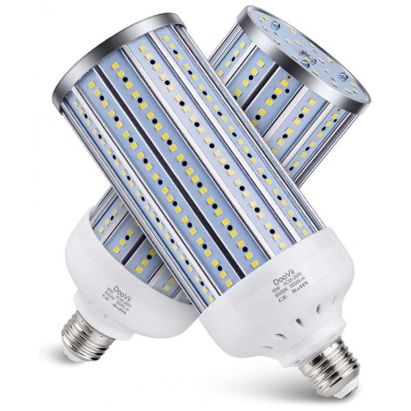 ectqyjnpdpd70b_0 jpg - Lâmpada LED 500W 5500 Lumens 6000K Branca com Base E26, E27, 2 Unidades, DOOVII D 001, Branco