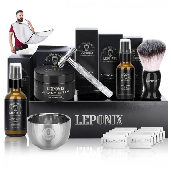 ectqykg3myh80b_0 jpg - Kit para Barba Profissional Portátil com Cera e Pente, 6 Itens, LEPONIX, Preto