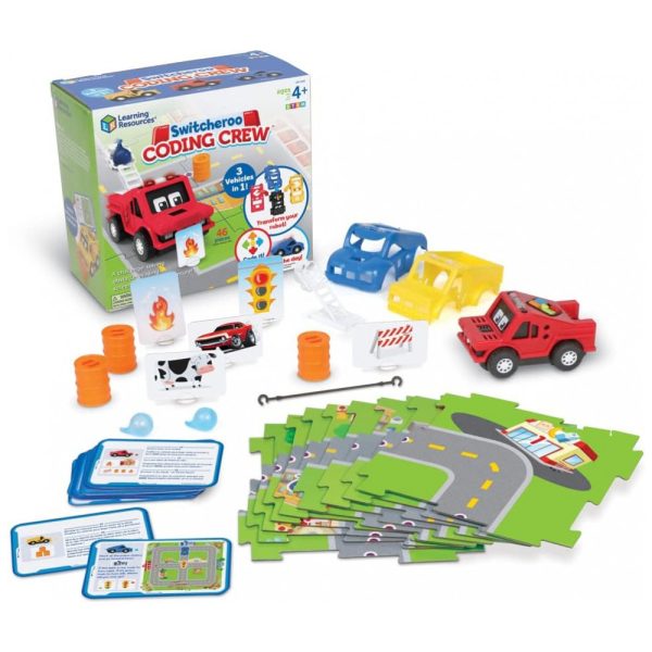 ectqymnlrvs90b_0 jpg - Kit de Aprendizagem STEM 46 Peças Brinque de Codificar e Resolva Problemas, Idade Rec 4 a 6 Anos, LEARNING RESOURCES, Vermelho