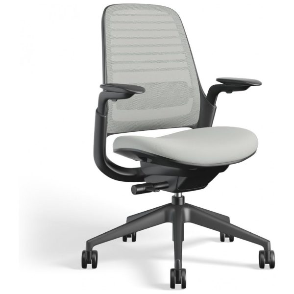 ectqyn8pdh870b_0 jpg - Cadeira de Escritório Ergonômica Giratória com Encosto Médio, STEELCASE 435A00 5T20 5S24 6205 4ARM LUM CC, Cinza