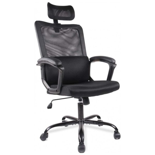 ectqyrl926c90b_0 jpg - Cadeira de Escritório Ergonômica Giratória com Apoio de Braços e Apoio de Cabeça Ajustável 3D, SMUG Mesh Office Chair BK1, Preto