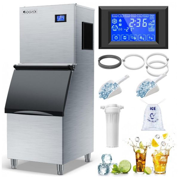 ectqyvh1qt2c0b_0 jpg - Máquina de Gelo Profissional Produz 158 em 24H com Cubos Transparentes, 110V 650W, Coolski IM350, Prata