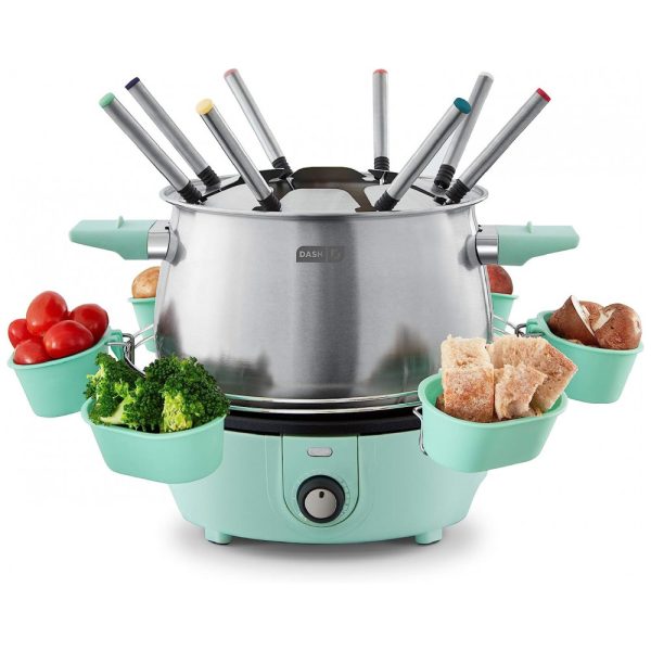 ectqz1kz45190b_0 jpg - Panela Elétrica de Fondue, Capacidade 2.8L, 8 Garfos, Turquesa, 110v, DASH DFM250GBAQ04, Azul turquesa