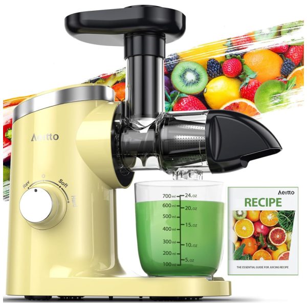 ectqz3nhh8gc0b_0 jpg - Centrifuga de Frutas com 2 Velocidades, Fácil de Limpar, Inclui Livro de Receitas em Inglês, 110V 150W, Aeitto, Amarela