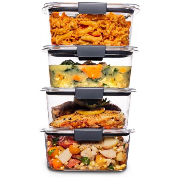 ectqz4zsmm970b_0 jpg - Potes Herméticos para Alimentos, 1.1L, Retangular, 4 Unidades, RUBBERMAID 2053292, Cinza