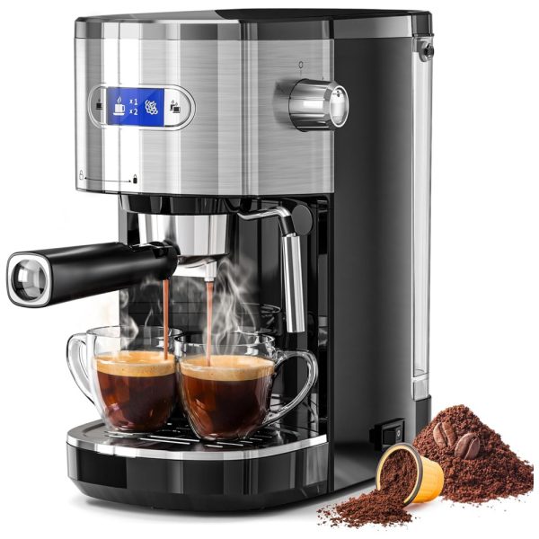 ectqz5rzchtc0b_0 jpg - Máquina de Café Expresso Profissional 20 BAR com Vaporizador para Leite 110V, Kismile, Preta