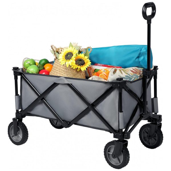 ectqz5vytcd80b_0 jpg - Carrinho Dobrável para Camping e Jardim, Capacidade 100kg, PORTAL, Cinza