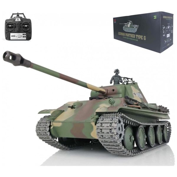 ectqz71rftt70b_0 jpg - Tanque German Panther G de Controle Remoto com Trilhos de Metal para Adultos, Heng Long RTR 3879