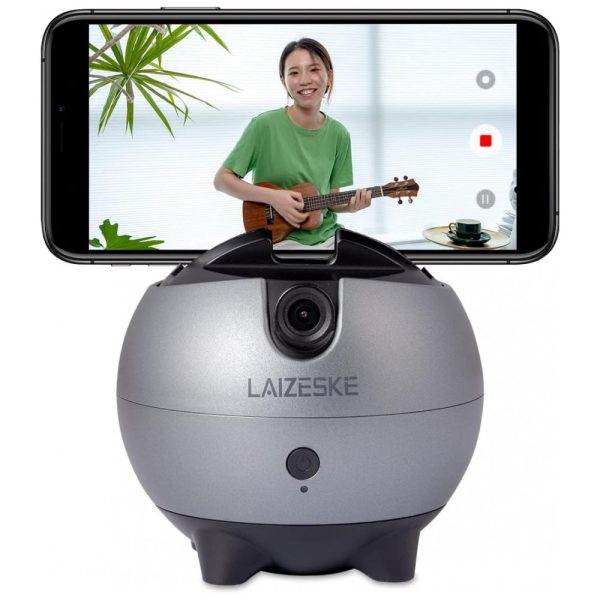 ectqz72yb4h90b_0 jpg - LA8 Suporte para Celular com Rastreamento de Rosto 360 Automático, LAIZESKE, Cinza