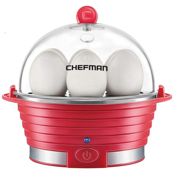 ectqzmvgzsm10b_0 jpg - Cozedor de Ovos Elétrico, Capacidade 6, 360W, 110v, CHEFMAN Electric Egg Cooker Boiler,, Vermelho