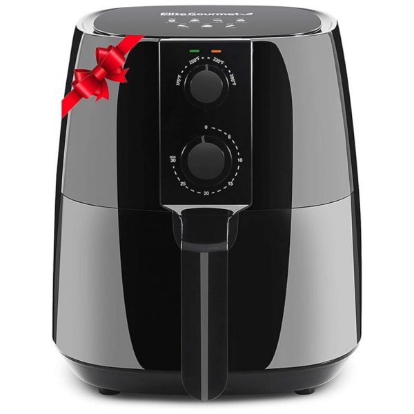 ectqztqqktf80b_0 jpg - Fritadeira Elétrica AirFryer 4L com Temperatura Ajustável e Temporizador, 110V 1300W, Elite Gourmet EAF4617, Preta