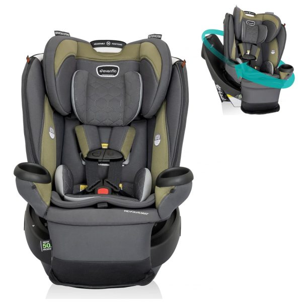 ectqzwf5d9hb0b_0 jpg - Cadeira de Bebê para Carro, Giratória Multifuncional Gold Revolve360 Extend, Evenflo, Cinza e Verde