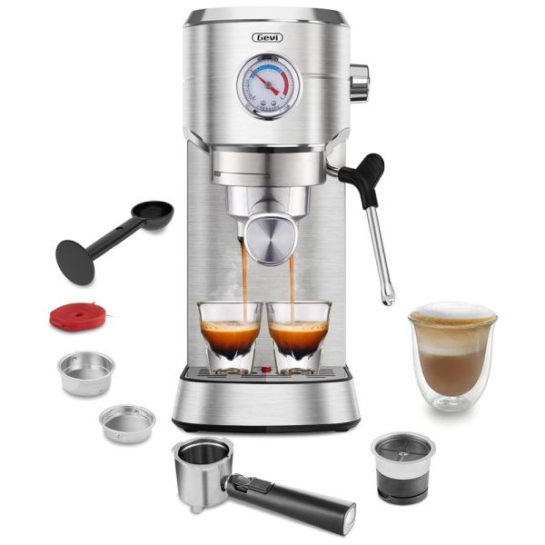 ectq1thzv5z90b_0-1 jpg - Máquina de Café Expresso Profissional 20 Bar com Bocal de Leite e Bandeja Coletora Removível, 110V 1350W, Gevi, Prata