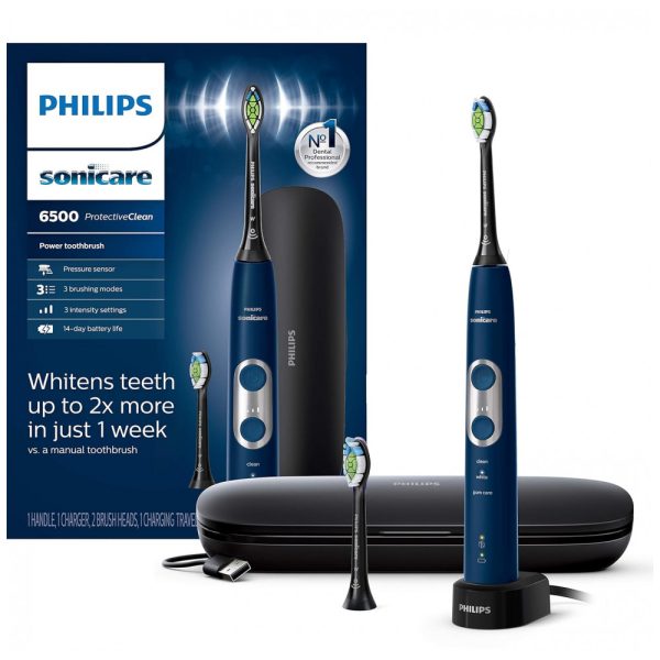 ectq3fkb7x480b_0 jpg - Escova de Dentes Elétrica, Recarregável com caixa de viagem de carregamento, PHILIPS SONICARE HX6462, Azul Marinho