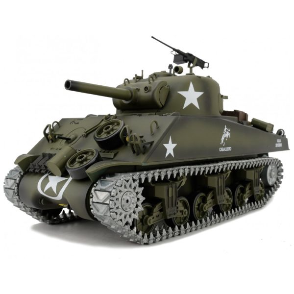 ectq5p9tgfb70b_0-2 jpg - Tanque Militar M4A3 Sherman de Controle Remoto com Torre Giratória de 360 Graus e Frequência de 2.4GHz, Heng Long