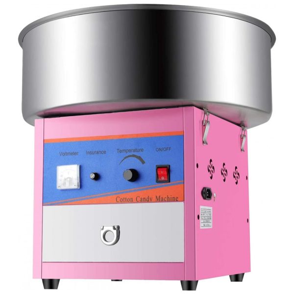 ectq61z5pzb90b_0 jpg - Máquina de Algodão Doce Elétrica Profissional em Aço Inoxidável, 110V 100W, WLL DP, Rosa