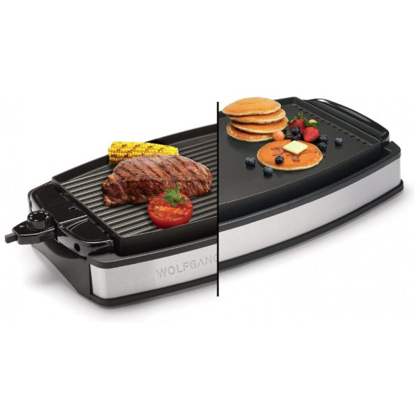 ectq6qqxna100b_0 jpg - Churrasqueira Elétrica Grill com Placa Removível e Antiaderente, 1800W, 110v, WOLFGANG PUCK SWPRGG100, Prateado