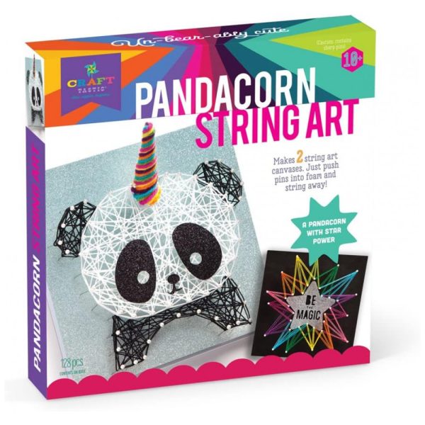 ectq6xzb8gc70b_0 jpg - Kit Faça Você Mesmo DIY 2 Quadros Divertidos Tema Panda, Idade Recomendada 6 ou mais, CRAFT TASTIC CT1872, Rosa