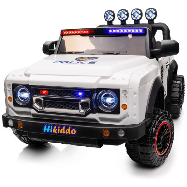 ectq7dqk5whc0b_0 jpg - Carro Elétrico Infantil de Polícia 4x4 com Controle Remoto, Luzes LED e Velocidade Máxima de 8 km h, 24V, Hikiddo, Branco