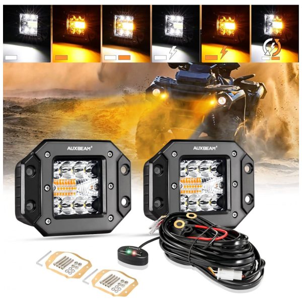 ectq7dzxg2190b_0 jpg - Farol de Milha LED Offroad com 7200 Lúmens e Luz Branca, 72W, 2Un, Auxbeam, Preto