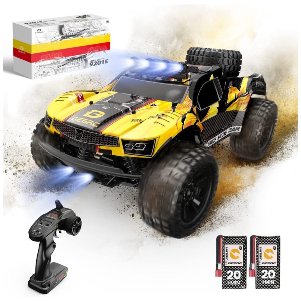 ectq7p46lqp90b_0 jpg - Carrinho de Controle Remoto Off Road 4x4, Escala 1 10 com Luzes, Velocidade até 48 km h e 2 Baterias Recarregáveis, DEERC 9201E, Amarelo