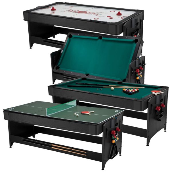 ectq8ebi2l100b_0 jpg - Mesa de Jogos 3 em 1, Hockey, Bilhas e Ping e Pong, Para você se Divertir Muito em Casa com Bilhar, Air Hockey e Tênis de Mesa, Fat Cat, Preta