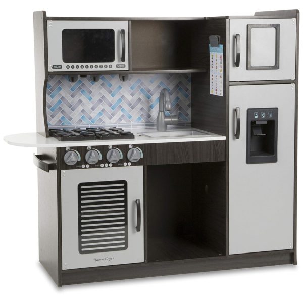 ectq8n23v1b10b_0-1 jpg - Cozinha Infantil em Madeira com Forno, Fogão, Micro Ondas, Pia e Geladeira com Dispensador de Gelo, Melissa Doug, Preta