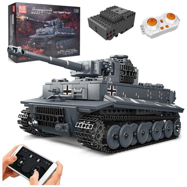 ectq8ty52s9b0b_0 jpg - Kit de Construção Tanque Tiger 20014 com 800 Peças e Controle Remoto para Crianças e Adultos, Mould King, Cinza