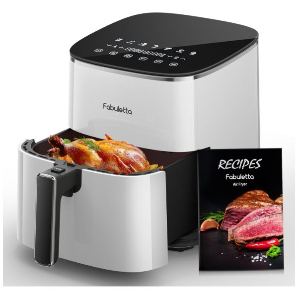 ectq8xr4ryqc0b_0 jpg - Fritadeira Elétrica Air Fryer 5.6L com 11 Funções Predefinidas, Display LED e Livro de Receitas, 110V 1750W, FABULETTA, Branca