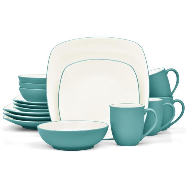 ectq97p8ccgc0b_0 jpg - Aparelho de Jantar para Todas as Ocasiões, Elegância e Sofisticação para Sua Mesa com 16 Peças, Formato Quadrado e Material de Cerâmica, Noritake, Azul Turquesa