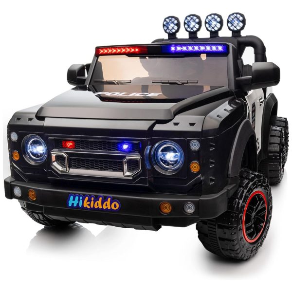 ectq9mfsy4yc0b_0 jpg - Carro Elétrico Infantil de Polícia 4x4 com Controle Remoto, Luzes LED e Velocidade Máxima de 8 km h, 24V, Hikiddo, Preto