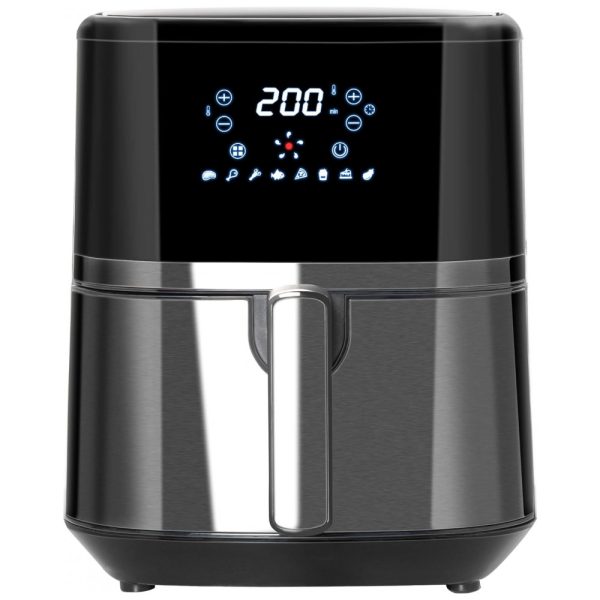 ectq9nvpsks90b_0 jpg - Fritadeira Elétrica AirFryer 4.7L com Painel Digital e Temporizador, 1500W, 110v, HOMCOM, Preto