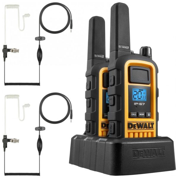 ectq9syym8580b_0 jpg - Kit 2 Rádio Walkie Talkie 2W Bidirecionais com 2 Fones de Ouvido, DEWALT DXFRS800