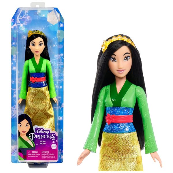 ectq9tfbdb2b0b_0-1 jpg - Boneca Princesas Disney Mulan com Roupas e Acessórios Brilhantes, Mattel