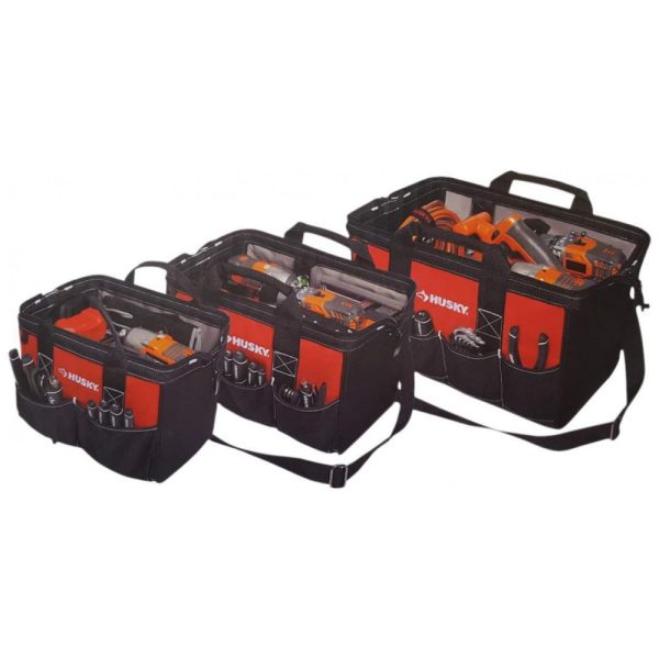 ectqb2l3m8480b_0 jpg - Kit com 3 Bolsas de Ferramentas Organizadora com Compartimentos, HUSKY 82165N17, Preto