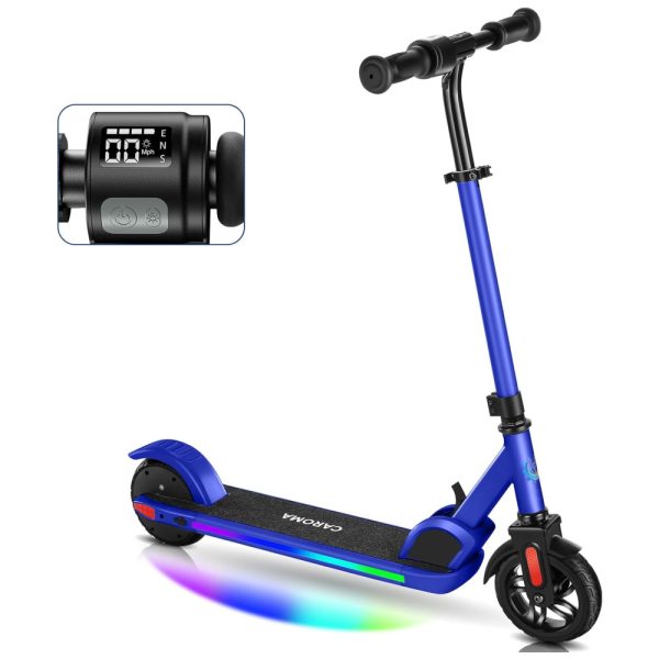 ectqb69c96rc0b_0 jpg - Patinete Elétrico Infantil Dobrável com Velocidade e Altura Ajustáveis, Luzes Coloridas e Display LED para Crianças de 8 a 14 Anos, 150W, Caroma E35, Azul Escuro