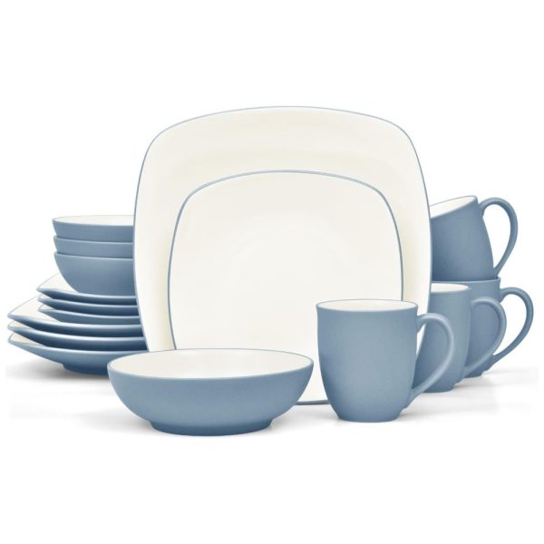 ectqbkrzhcgc0b_0 jpg - Aparelho de Jantar para Todas as Ocasiões, Elegância e Sofisticação para Sua Mesa com 16 Peças, Formato Quadrado e Material de Cerâmica, Noritake, Azul Claro