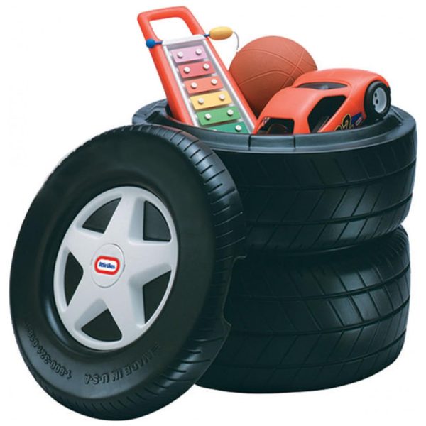 ectqc174r9910b_0 jpg - Baú de Brinquedos Pneus, LITTLE TIKES 640414C, Preto