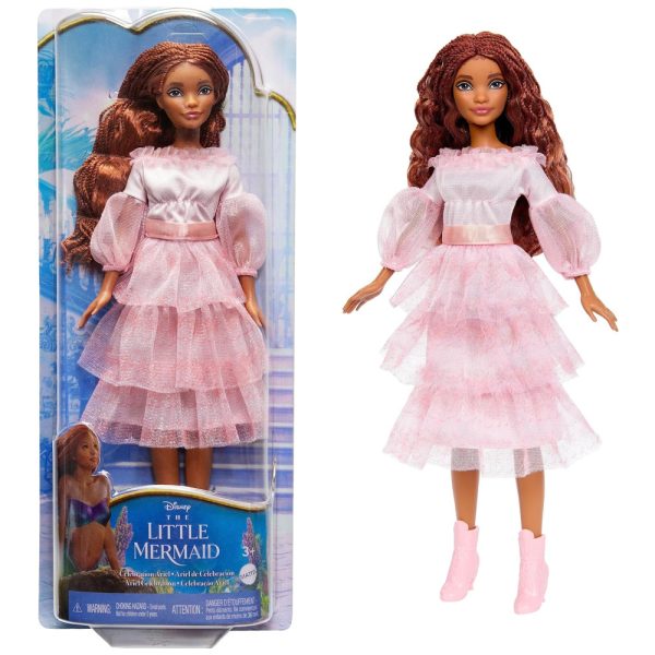 ectqc92b2fhb0b_0-1 jpg - Boneca Ariel Celebration com Cabelo Ruivo e Vestido Rosa, Inspirada no Filme A Pequena Sereia da Disney, Mattel