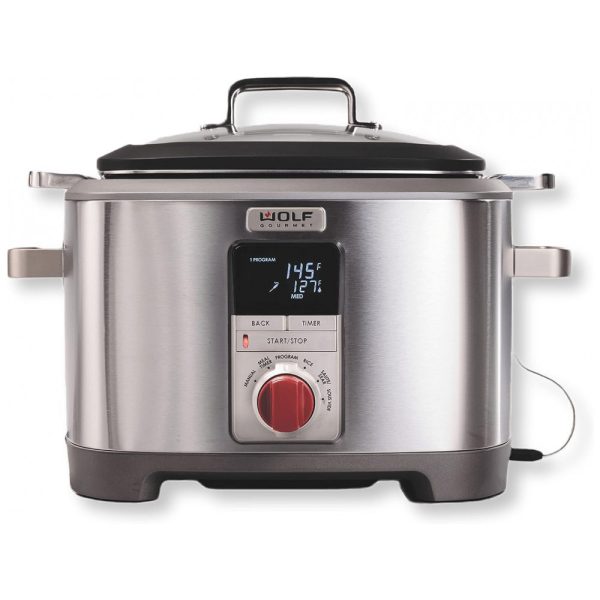 ectqcj82bk770b_0 jpg - Panela Elétrica 6 em 1, Capacidade 7L com Visor LCD, Aço Inoxidável, 110V, WOLF GOURMET WGSC100S, Prateado