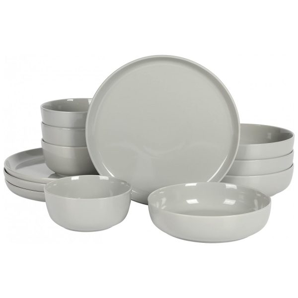 ectqclcq27tb0b_0 jpg - Aparelho de Jantar com 12 Peças de Porcelana Ideal para 4 Pessoas, Gibson Home Oslo, Cinza