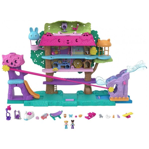 ectqcr36qqn90b_0 jpg - Casa de Bonecas Polly com 2 Mini Bonecas, Carro de Brinquedo, Móveis para Bonecas e 4 Animais de Estimação