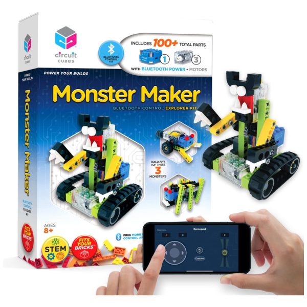 ectqfrj59wg90b_0 jpg - Kit de Robótica Monster Maker Controle Remoto e Aprendizagem STEM para Crianças de 8 Circuit Cubes by Tenka Inc.