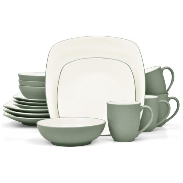 ectqgd6dmcgc0b_0 jpg - Aparelho de Jantar para Todas as Ocasiões com 16 Peças, Formato Quadrado e Material de Cerâmica, Noritake, Verde