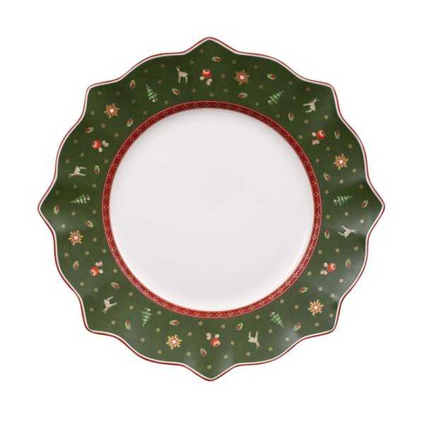 ectqguvayv300b_0 jpg - Prato Natal para Jantar de 27 cm, Elegância e Praticidade em Sua Mesa com Formato Redondo e Material de Porcelana Premium, Rosenthal, Branco e Verde