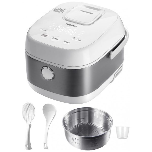 ectqh2fklt190b_0 jpg - Panela de Arroz Elétrica Multifuncional 1,3L, Aço Inoxidável, 700W, 110v, TOSHIBA TRSH01, Branco