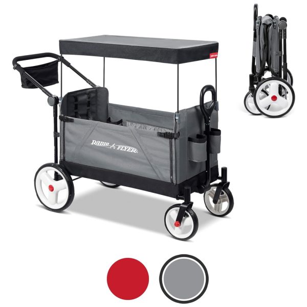 ectqhfvh7jg90b_0 jpg - Carrinho de Passeio Vagão Multifuncional com Bolsos Internos e Armazenamento, Radio Flyer, Cinza