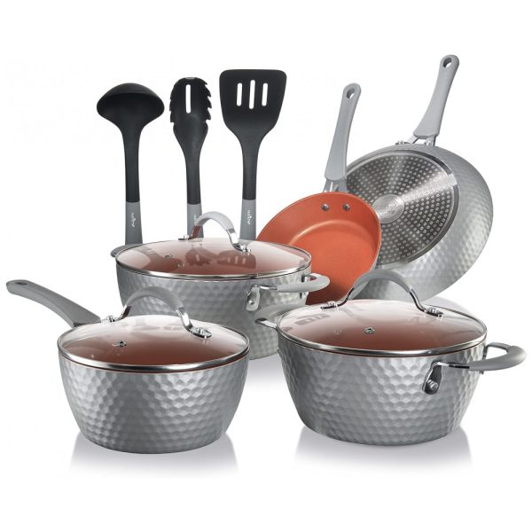 ectqhv1ynk480b_0-1 jpg - Conjunto de Panelas e Frigideiras Antiaderentes em Cerâmica com Utensílios, 11 Peças, NutriChef, Cinza